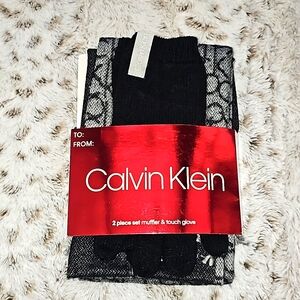Calvin Klein scarf/glove set (black)